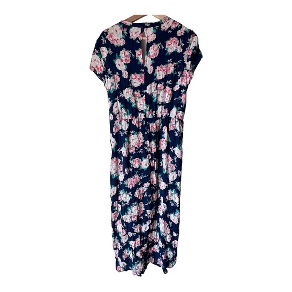 Women's floral midi dress light fabric short sleeve dance casual midi size L. - Picture 11 of 13